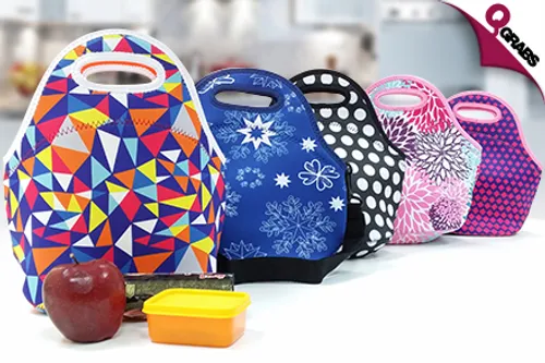 From QR39 Carry your Food In Style with a Fun Lunch Bag - Choose from 5 Lovely Patterns! (Up to QR79 Value)